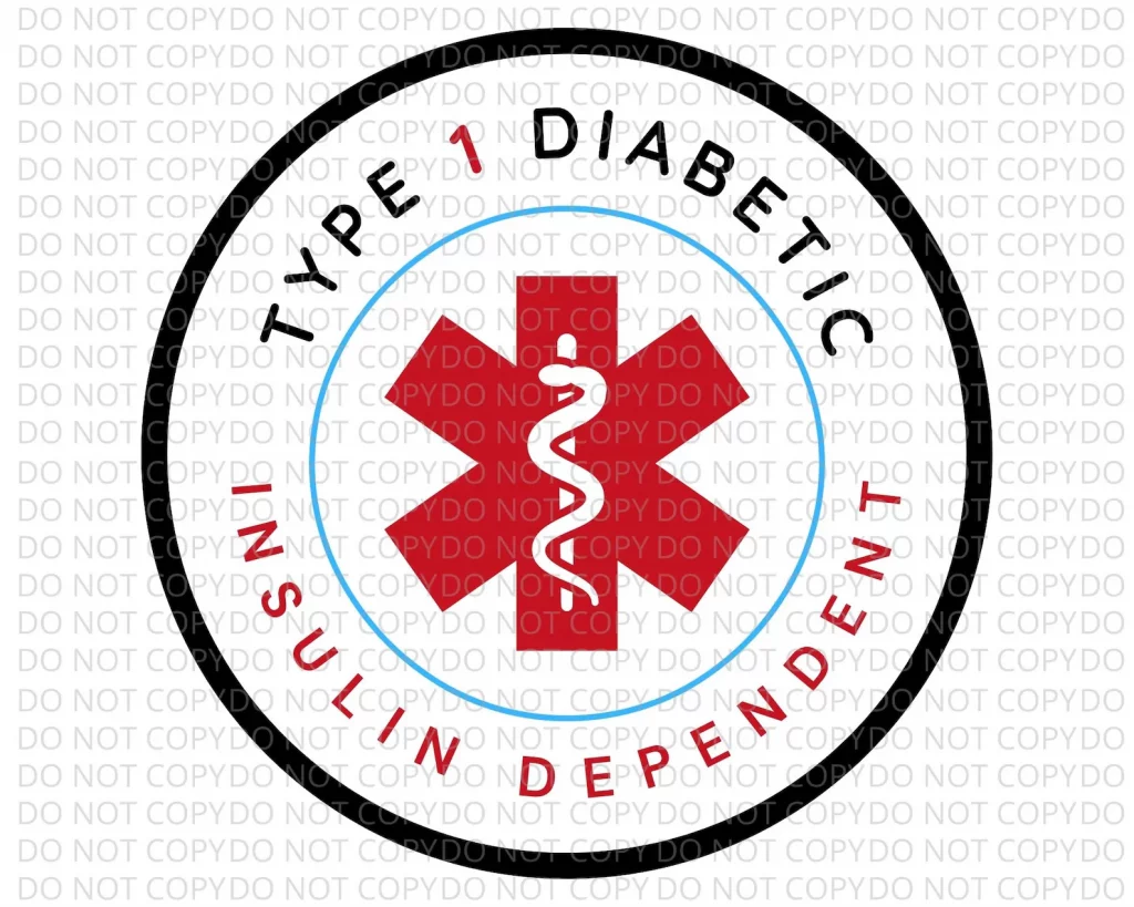 Type 1 Diabetic Alert clip art digital download